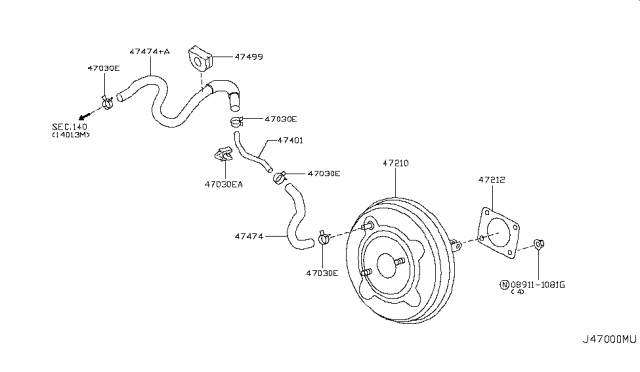 2009 Infiniti G37 Brake Servo &             Servo Control Diagram 1