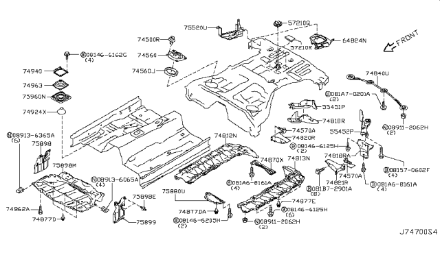 2011 Infiniti G37 Coupe Floor Fitting Diagram 6