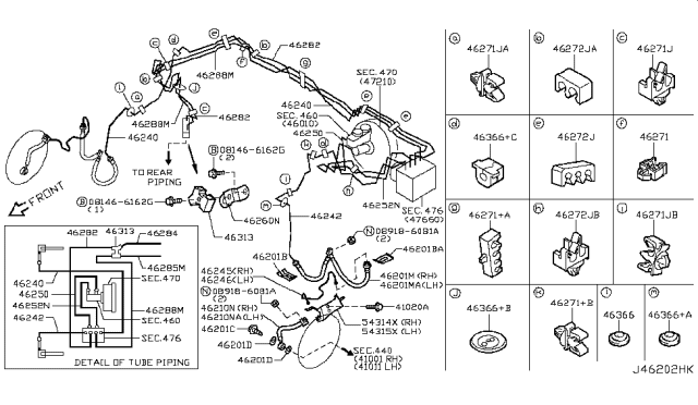 2012 Infiniti G37 Brake Piping & Control Diagram 1