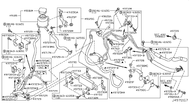 2009 Infiniti G37 Coupe Power Steering Piping Diagram 7