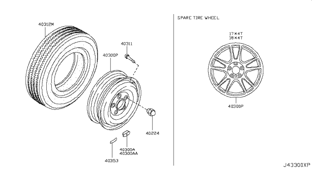 2012 Infiniti G37 Road Wheel & Tire Diagram 3