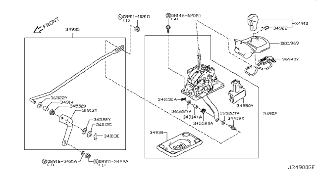 2009 Infiniti G37 Coupe Auto Transmission Control Device Diagram 4