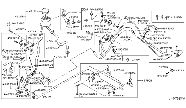 2009 Infiniti G37 Coupe Power Steering Piping Diagram 3