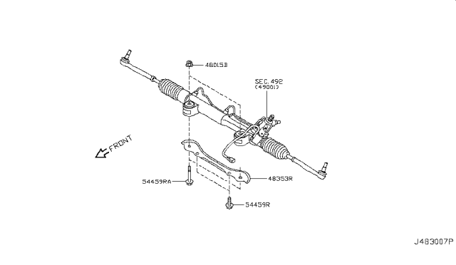2011 Infiniti G37 Coupe Steering Gear Mounting Diagram 1