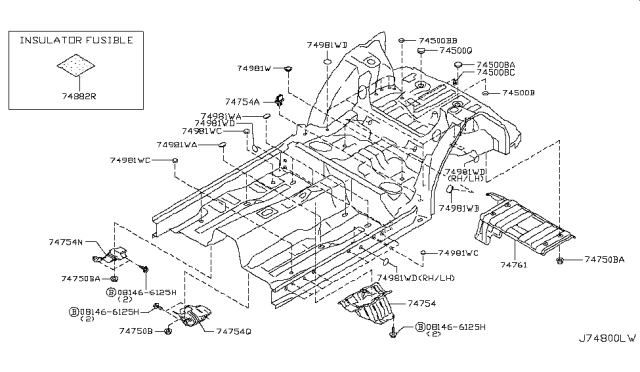 2011 Infiniti G37 Coupe Floor Fitting Diagram 5