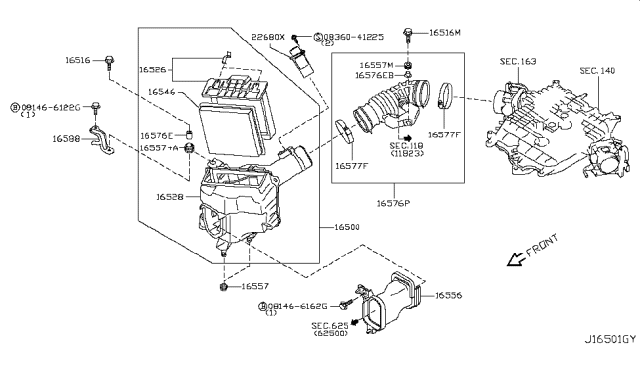 2013 Infiniti G37 Air Cleaner Diagram 2