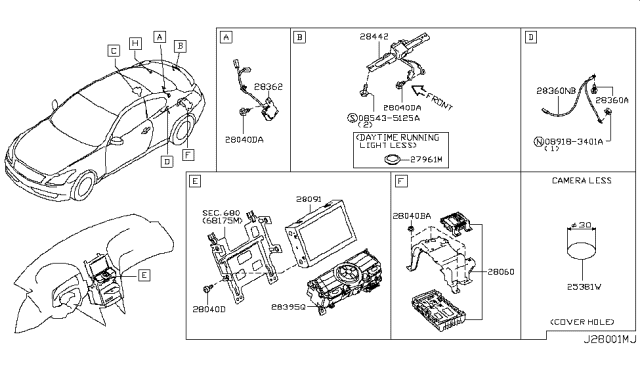 2010 Infiniti G37 Audio & Visual Diagram 4