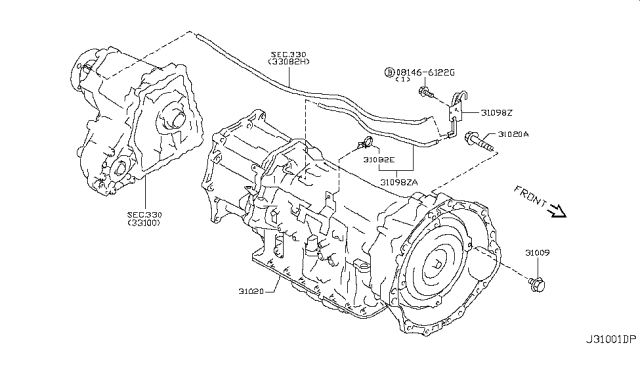 2010 Infiniti G37 Auto Transmission,Transaxle & Fitting Diagram 4