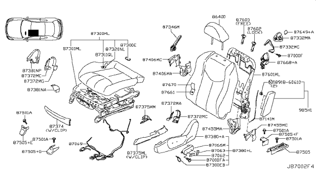 2008 Infiniti G37 Coupe Front Seat Diagram 1