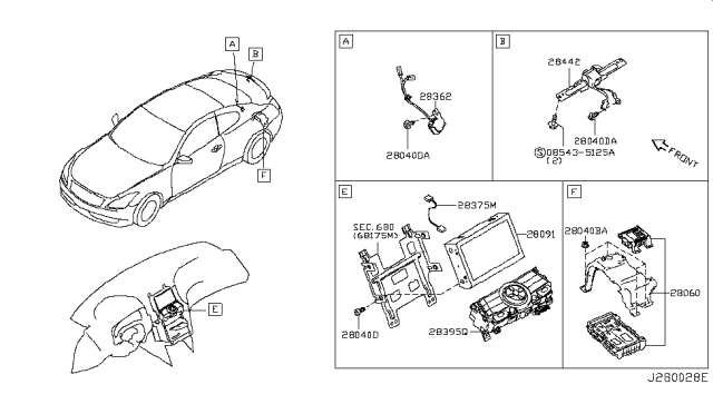 2014 Infiniti Q60 Audio & Visual Diagram 2