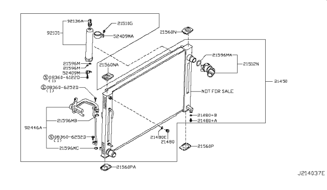 2012 Infiniti G37 Radiator,Shroud & Inverter Cooling Diagram 5