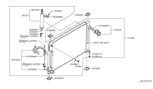 2013 Infiniti G37 Radiator,Shroud & Inverter Cooling Diagram 4