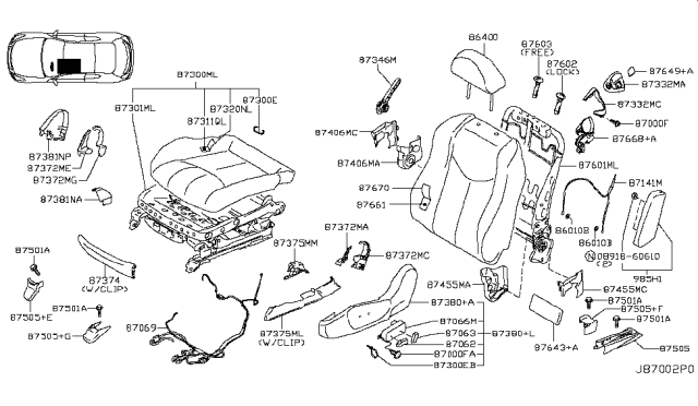 2011 Infiniti G37 Coupe Front Seat Diagram 1