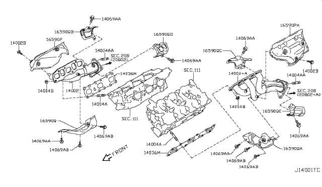 2010 Infiniti G37 Stud Diagram for 14064-JK20A