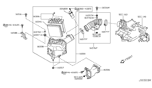 2009 Infiniti G37 Air Cleaner Diagram 4