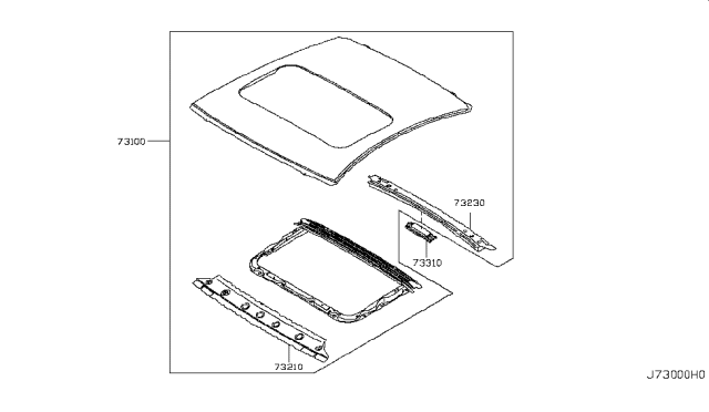 2010 Infiniti G37 Roof Panel & Fitting Diagram 3