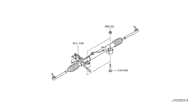 2014 Infiniti Q60 Steering Gear Mounting Diagram 2