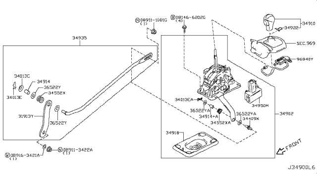 2009 Infiniti G37 Auto Transmission Control Device Diagram 2