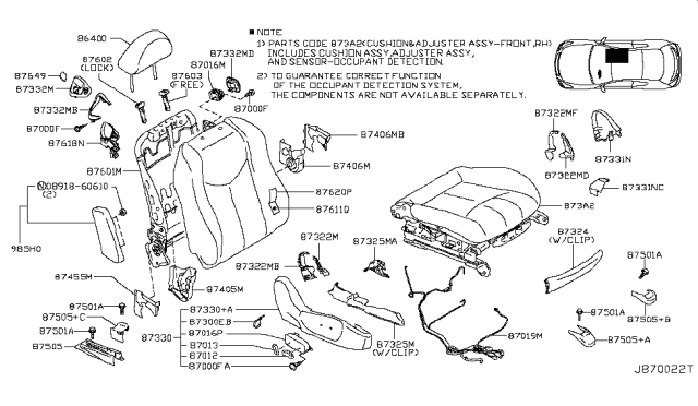 2010 Infiniti G37 Coupe Front Seat Diagram 5