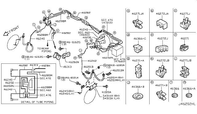2012 Infiniti G37 Brake Piping & Control Diagram 3