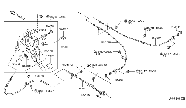 2008 Infiniti G37 Parking Brake Control Diagram 1