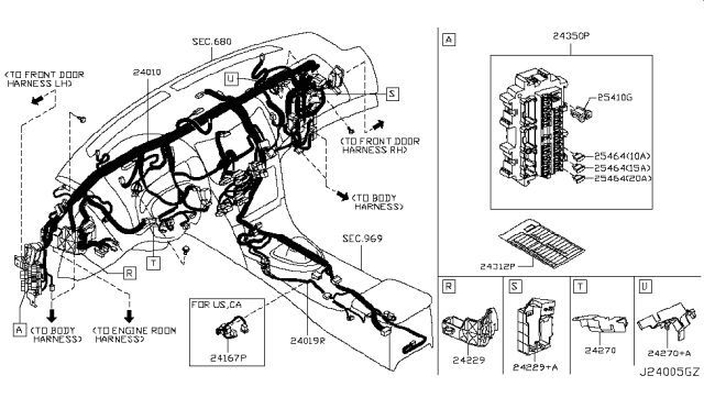 2008 Infiniti G37 Harness Assembly-Main Diagram for 24010-1ND1C