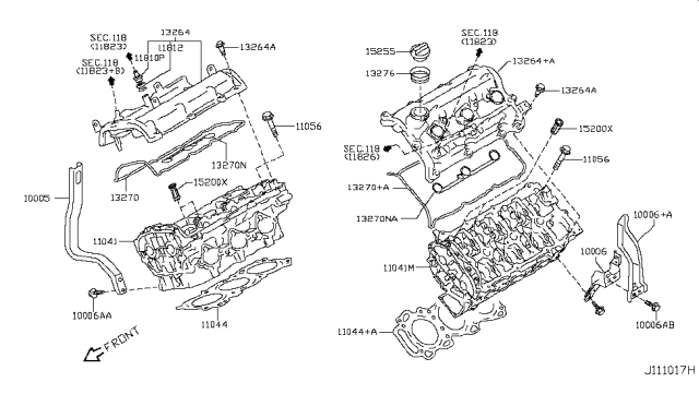 2008 Infiniti G37 Coupe Cylinder Head & Rocker Cover Diagram 1