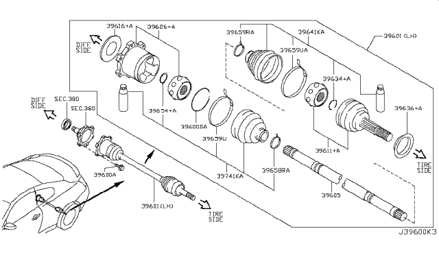 2013 Infiniti G37 Rear Drive Shaft Diagram 1