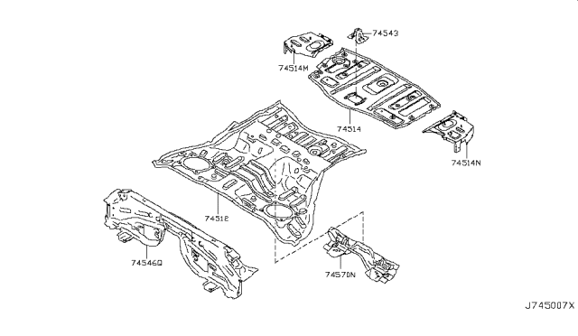 2015 Infiniti Q60 Floor Panel (Rear) Diagram