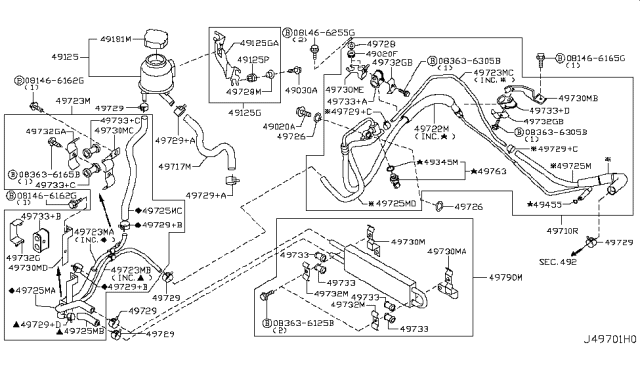 2009 Infiniti G37 Coupe Power Steering Piping Diagram 5