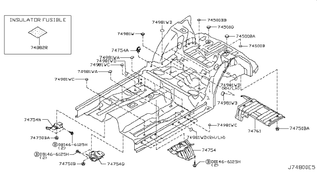 2008 Infiniti G37 Coupe Floor Fitting Diagram 1
