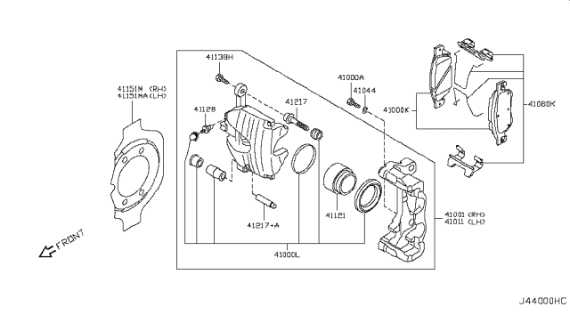 2009 Infiniti G37 Front Brake Diagram 1