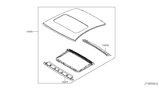 2015 Infiniti Q60 Roof Panel & Fitting Diagram 2