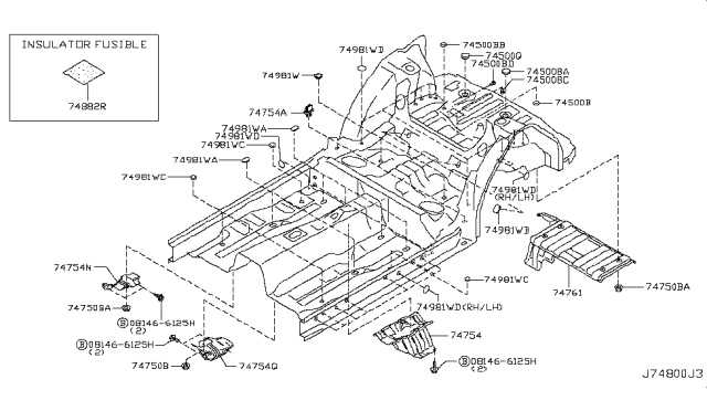 2010 Infiniti G37 Coupe Floor Fitting Diagram 1