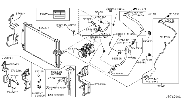 2011 Infiniti G37 Sensor Assy-Ambient Diagram for 27710-JL00A