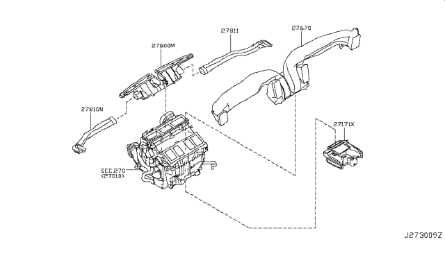 2012 Infiniti G37 Nozzle & Duct Diagram