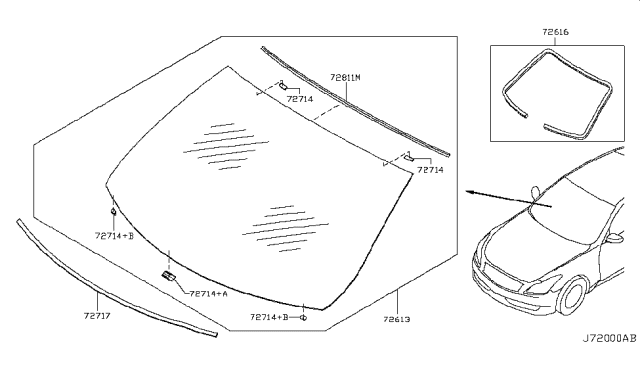 2009 Infiniti G37 Front Windshield Diagram 2