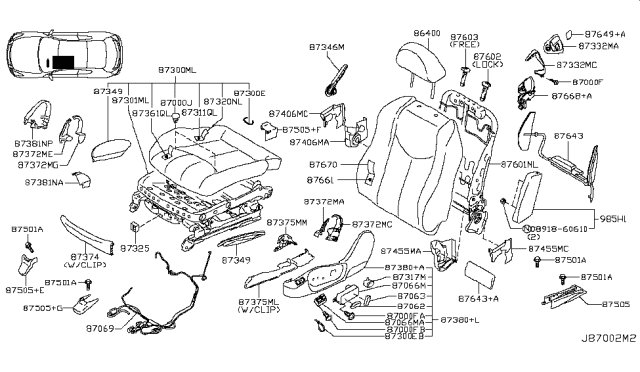 2008 Infiniti G37 Front Seat Diagram 4