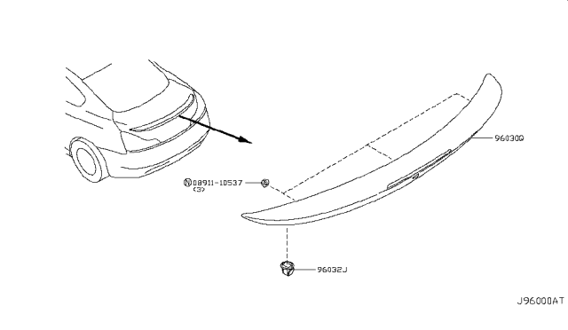 2015 Infiniti Q60 Air Spoiler Diagram 1