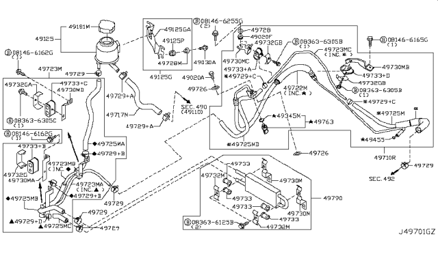 2009 Infiniti G37 Coupe Power Steering Piping Diagram 1