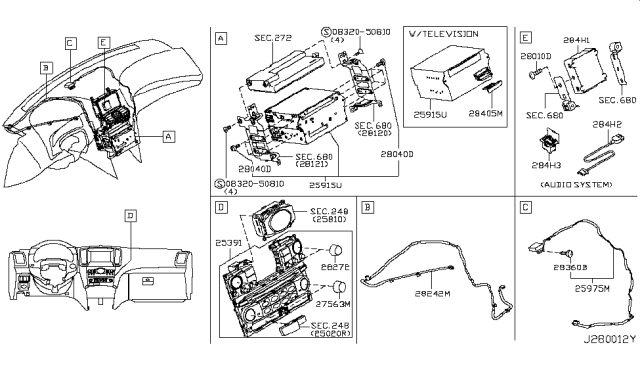 2009 Infiniti G37 Audio & Visual Diagram 1