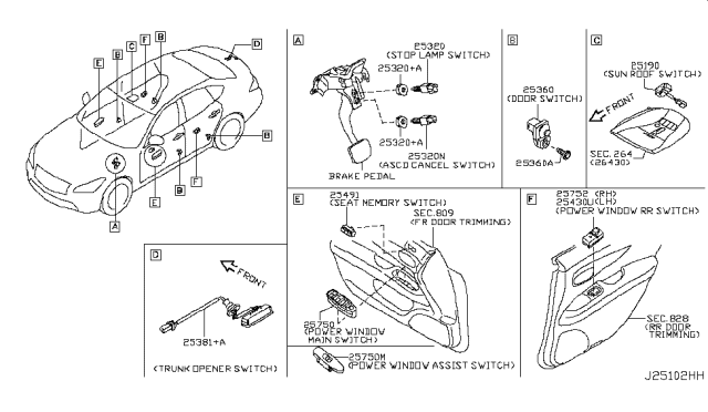 2014 Infiniti Q70 Switch Diagram 2