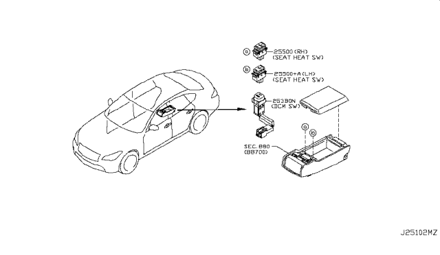 2015 Infiniti Q70L Switch Diagram 4