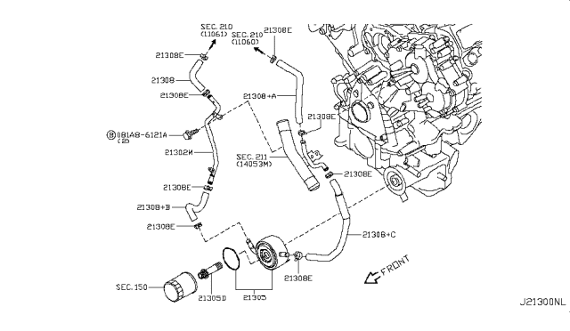 2011 Infiniti M56 Oil Cooler Diagram 1