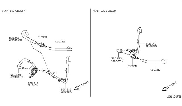 2016 Infiniti Q70L Water Hose & Piping Diagram 3