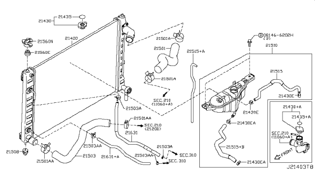 2016 Infiniti Q70L Radiator,Shroud & Inverter Cooling Diagram 3