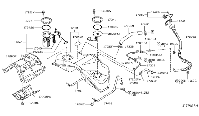 2011 Infiniti M37 Fuel Tank Diagram 2