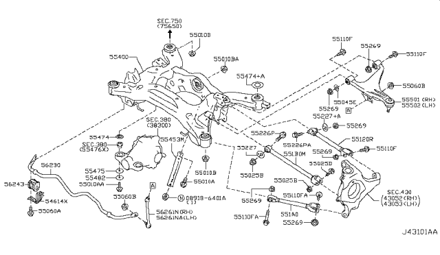 2012 Infiniti M56 Rear Suspension Diagram 13