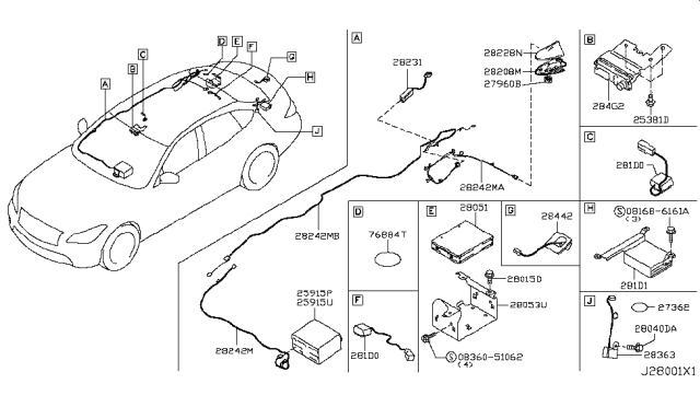 2015 Infiniti Q70L Audio & Visual Diagram 1