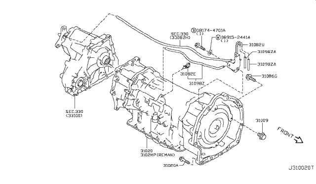 2012 Infiniti M37 Auto Transmission,Transaxle & Fitting Diagram 3